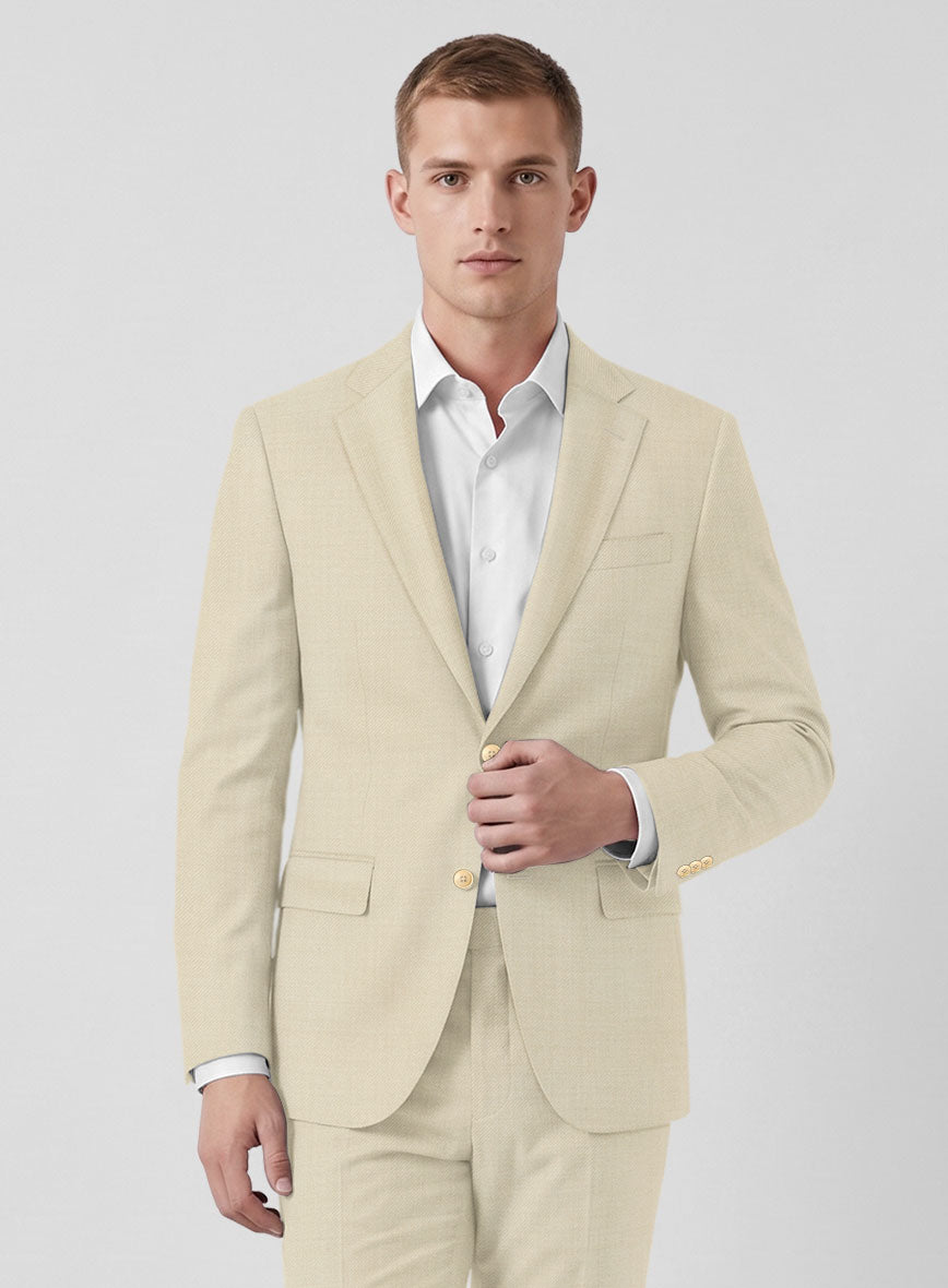 Marco Stretch Light Beige Wool Suit - StudioSuits