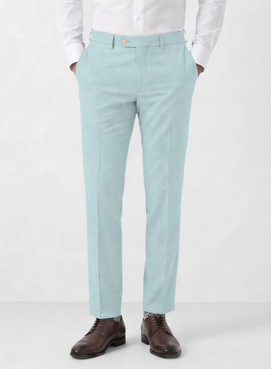 Marco Stretch Light Blue Wool Pants - StudioSuits