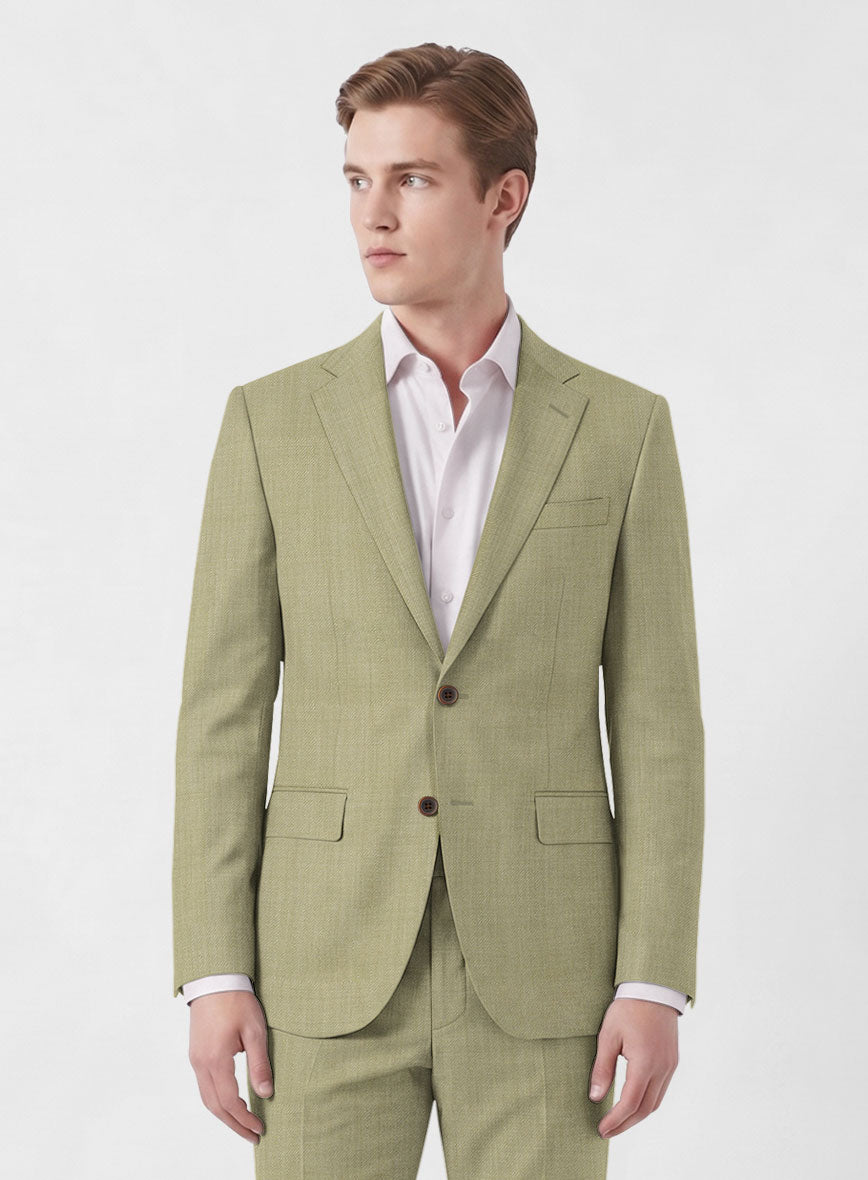 Marco Stretch Light Khaki Wool Jacket - StudioSuits