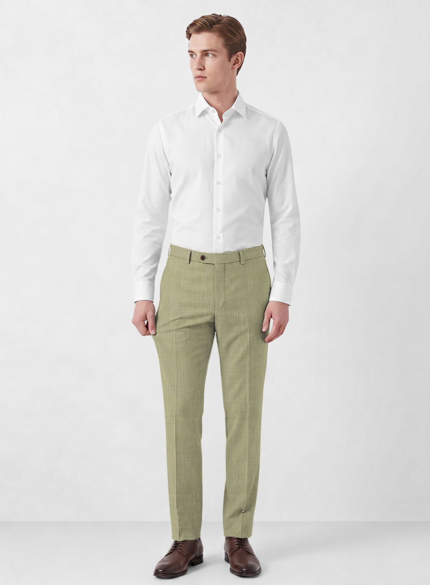 Marco Stretch Light Khaki Wool Pants - StudioSuits