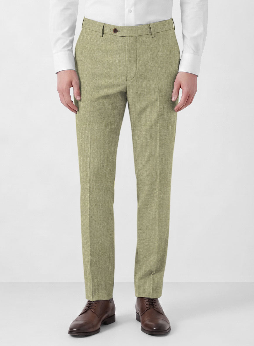 Marco Stretch Light Khaki Wool Pants - StudioSuits