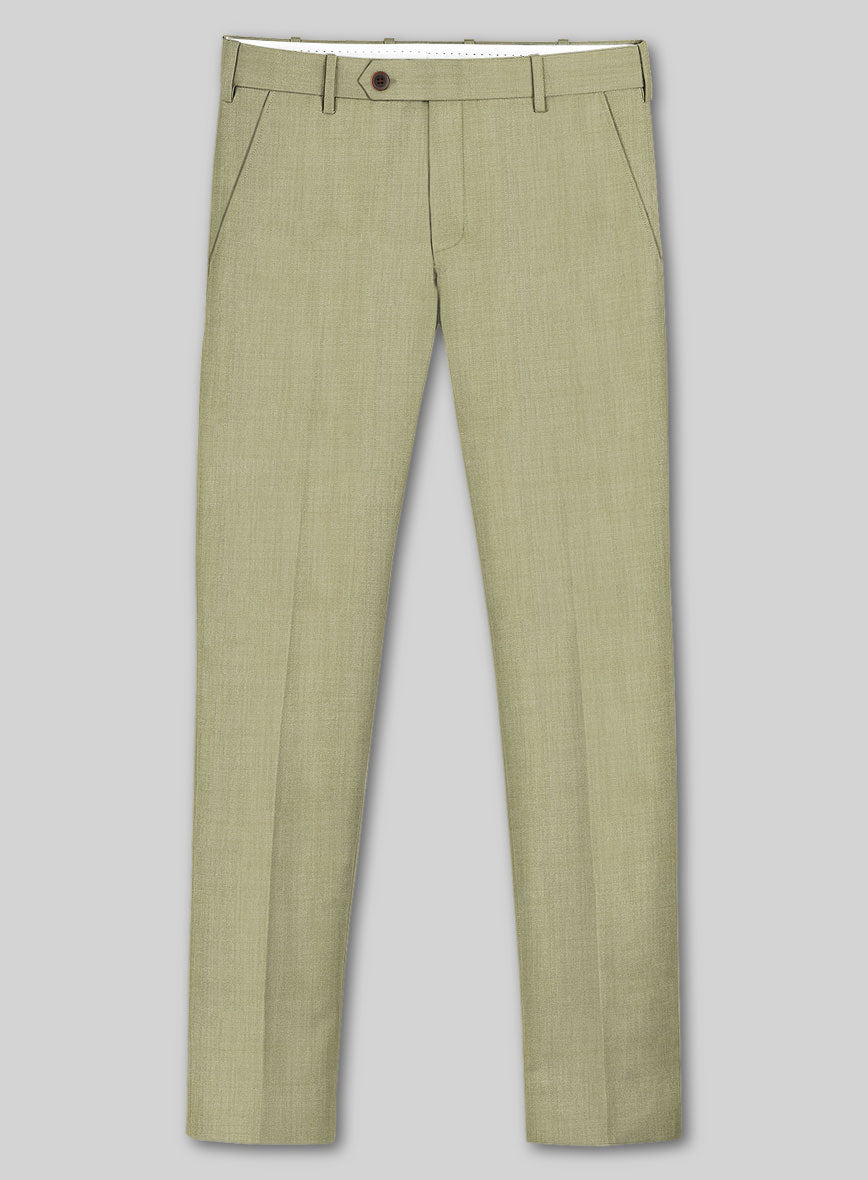 Marco Stretch Light Khaki Wool Pants - StudioSuits