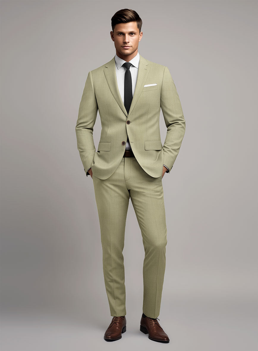 Marco Stretch Light Khaki Wool Suit - StudioSuits