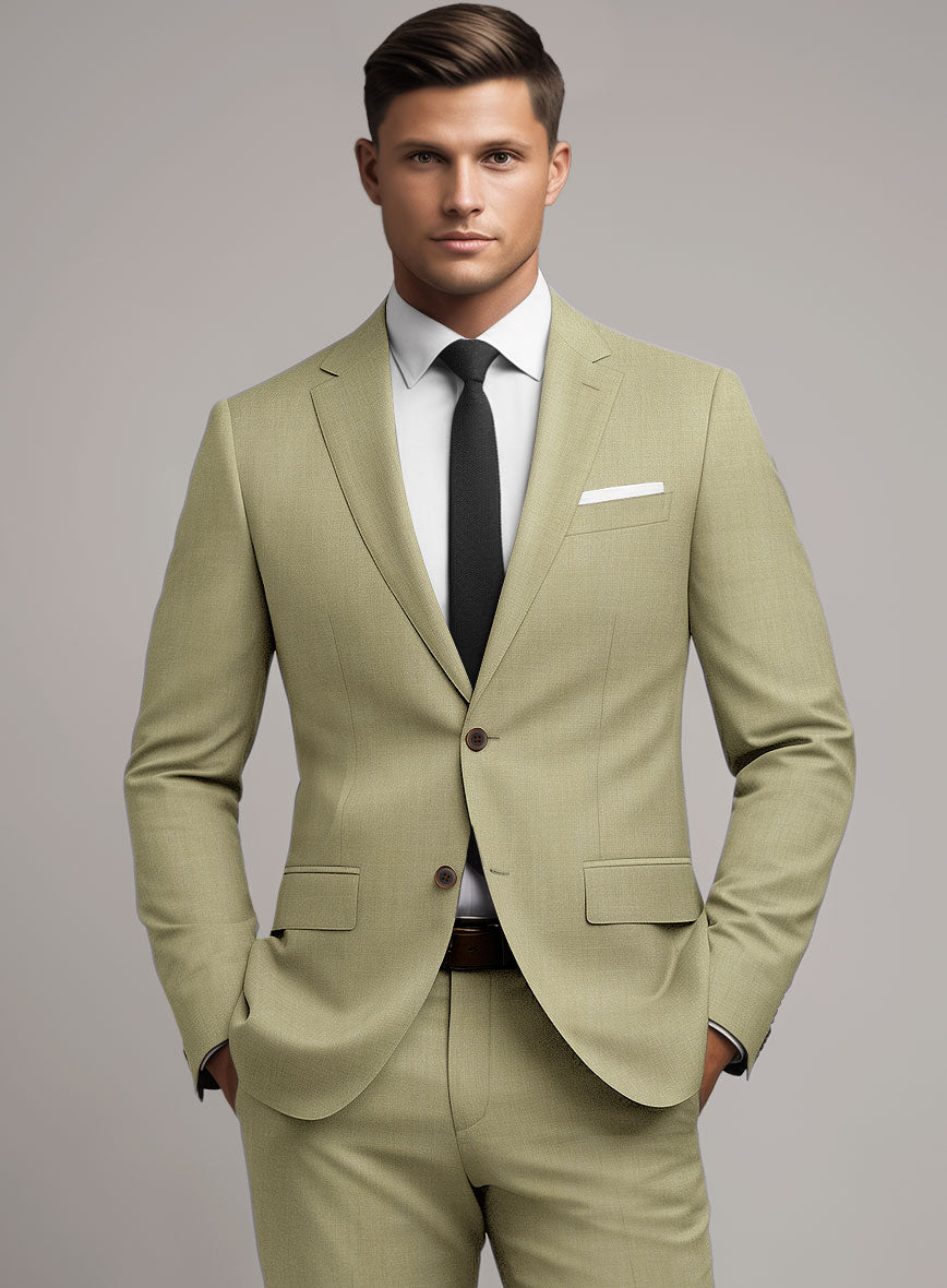 Marco Stretch Light Khaki Wool Suit - StudioSuits