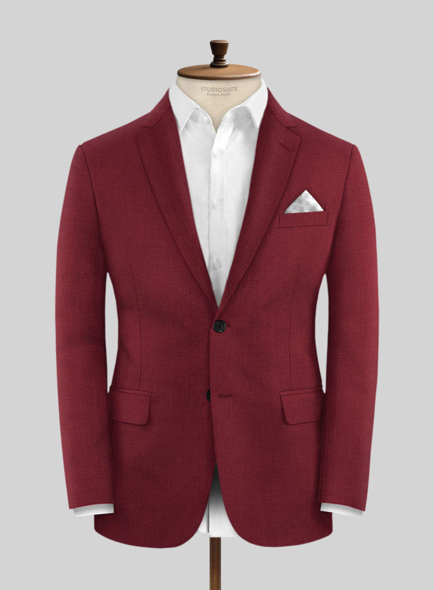 Marco Stretch Maroon Wool Jacket - StudioSuits