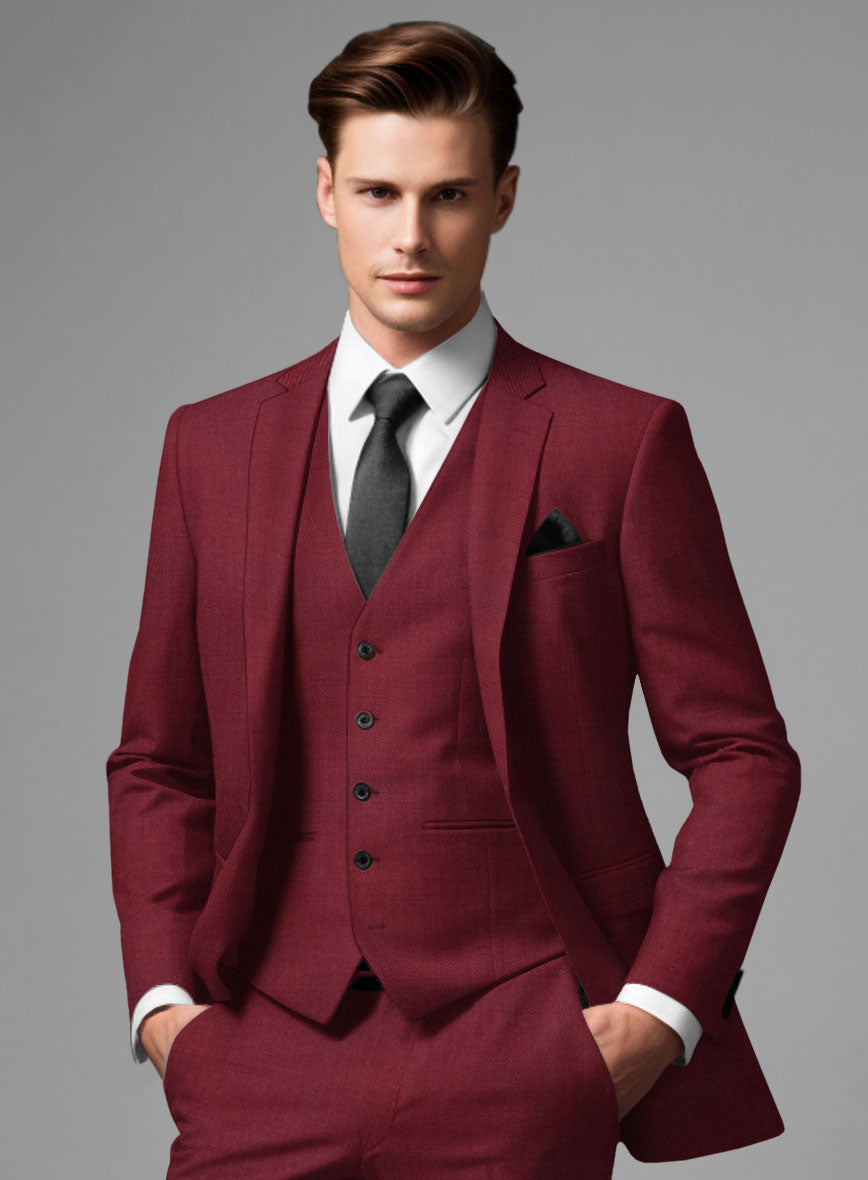 Marco Stretch Maroon Wool Jacket - StudioSuits