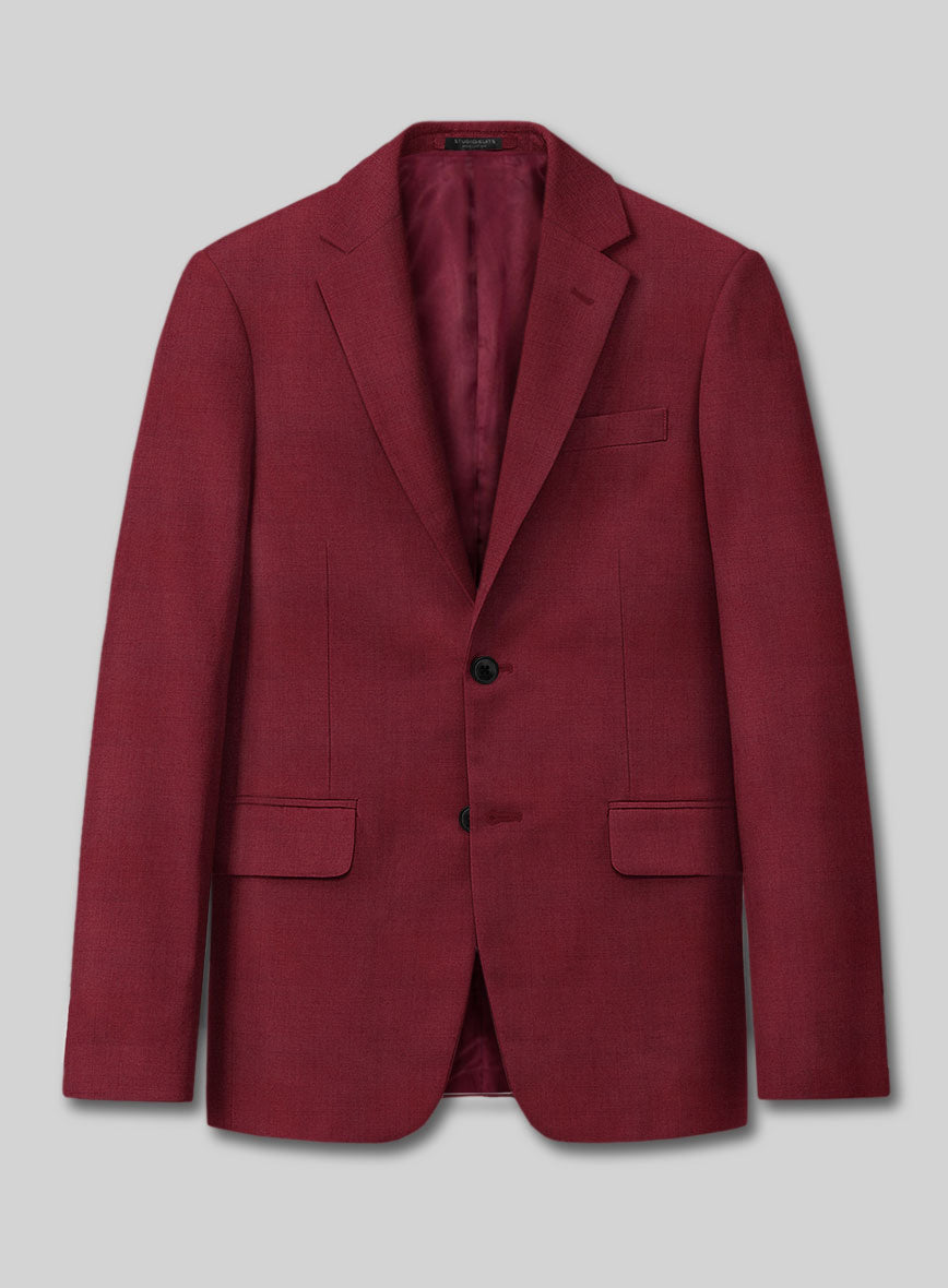 Marco Stretch Maroon Wool Jacket - StudioSuits