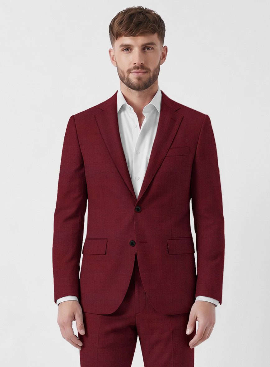 Marco Stretch Maroon Wool Jacket - StudioSuits