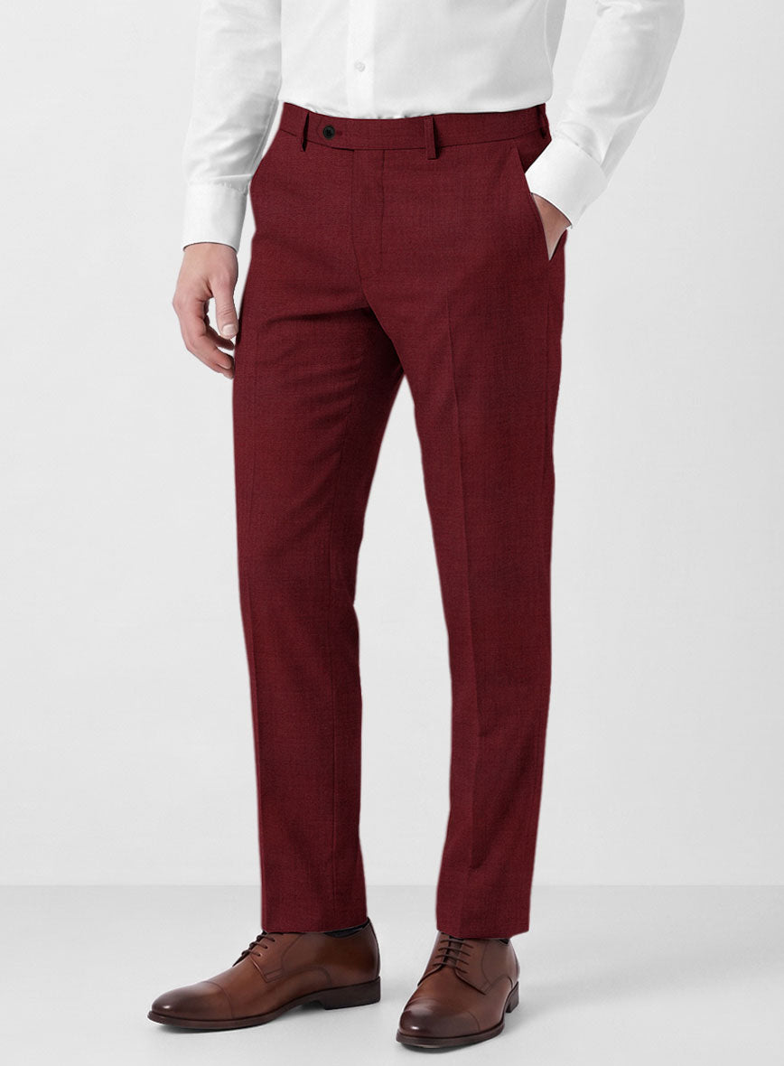 Marco Stretch Maroon Wool Pants - StudioSuits