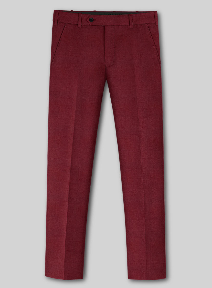 Marco Stretch Maroon Wool Pants - StudioSuits