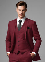 Marco Stretch Maroon Wool Suit - StudioSuits