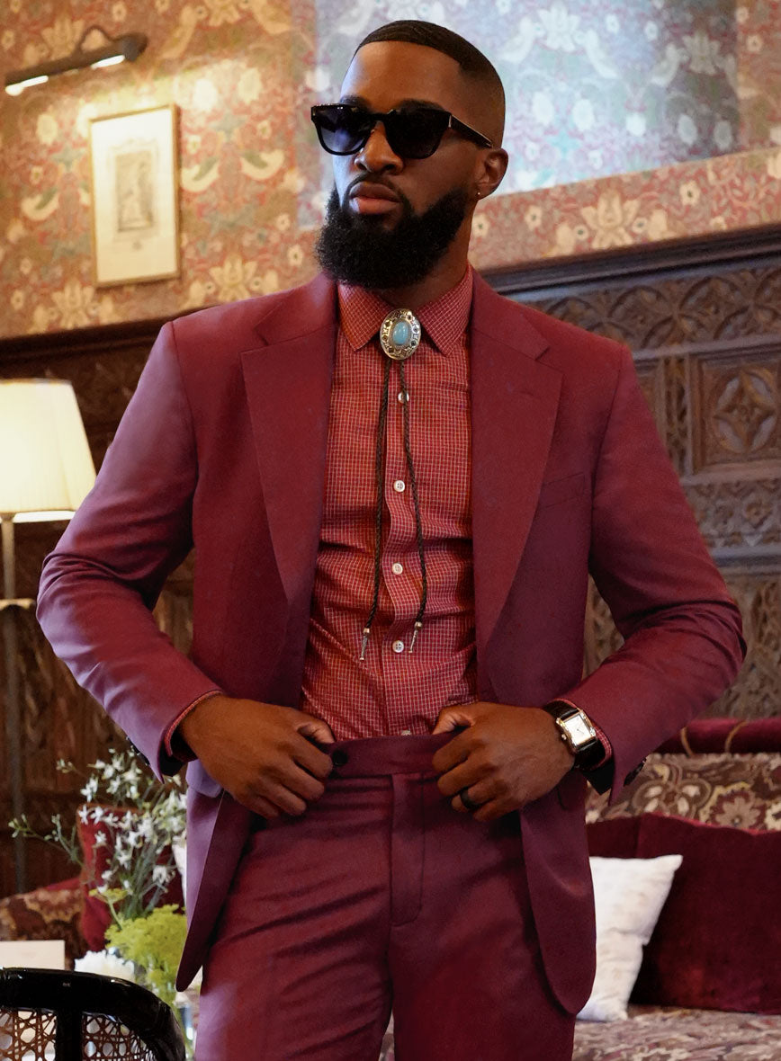 Marco Stretch Maroon Wool Suit II - StudioSuits