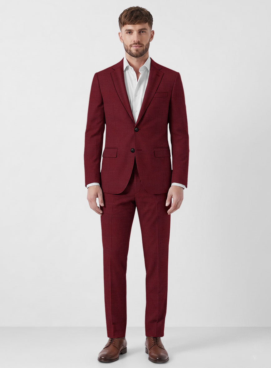Marco Stretch Maroon Wool Suit - StudioSuits