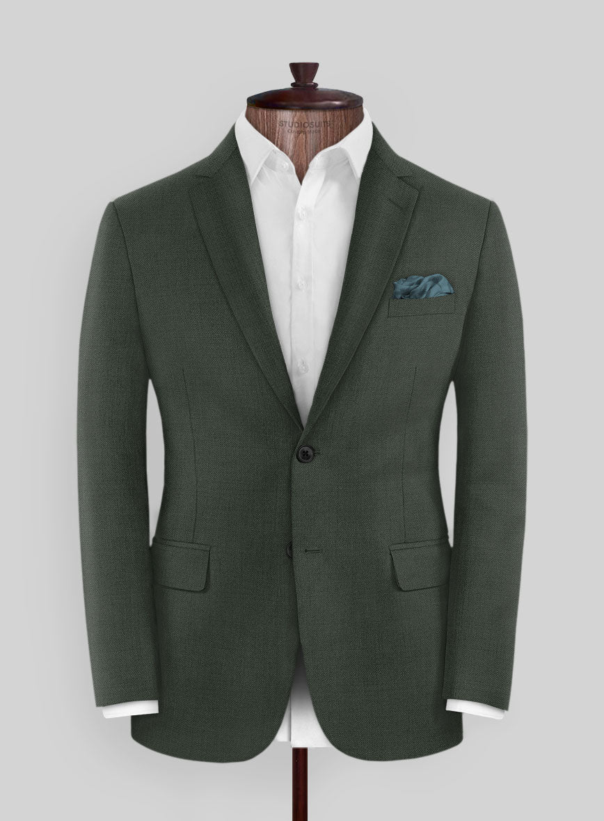 Marco Stretch Military Green Wool Jacket - StudioSuits