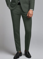 Marco Stretch Military Green Wool Pants - StudioSuits