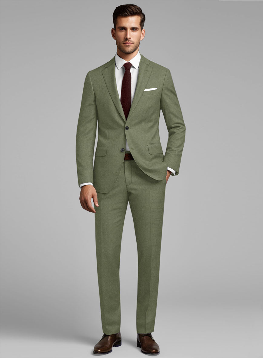 Marco Stretch Moss Green Wool Suit - StudioSuits