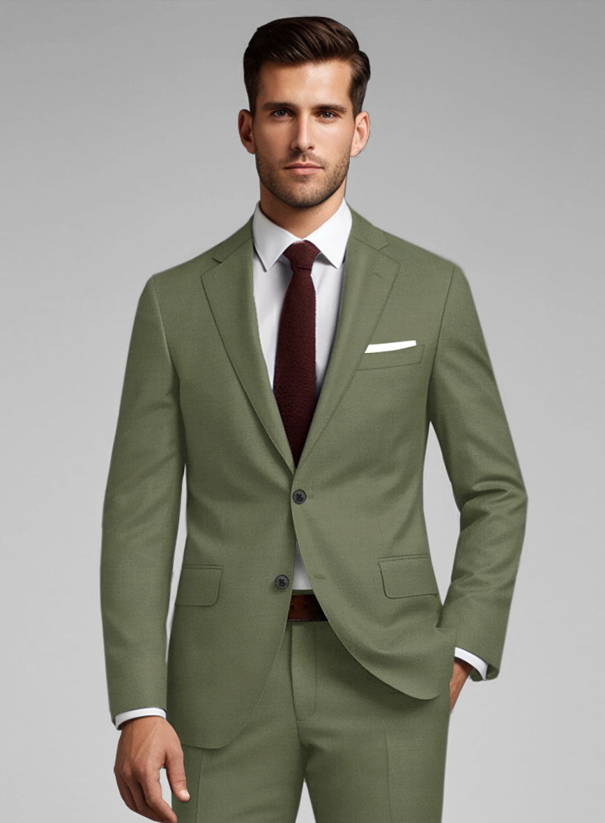 Marco Stretch Moss Green Wool Suit - StudioSuits