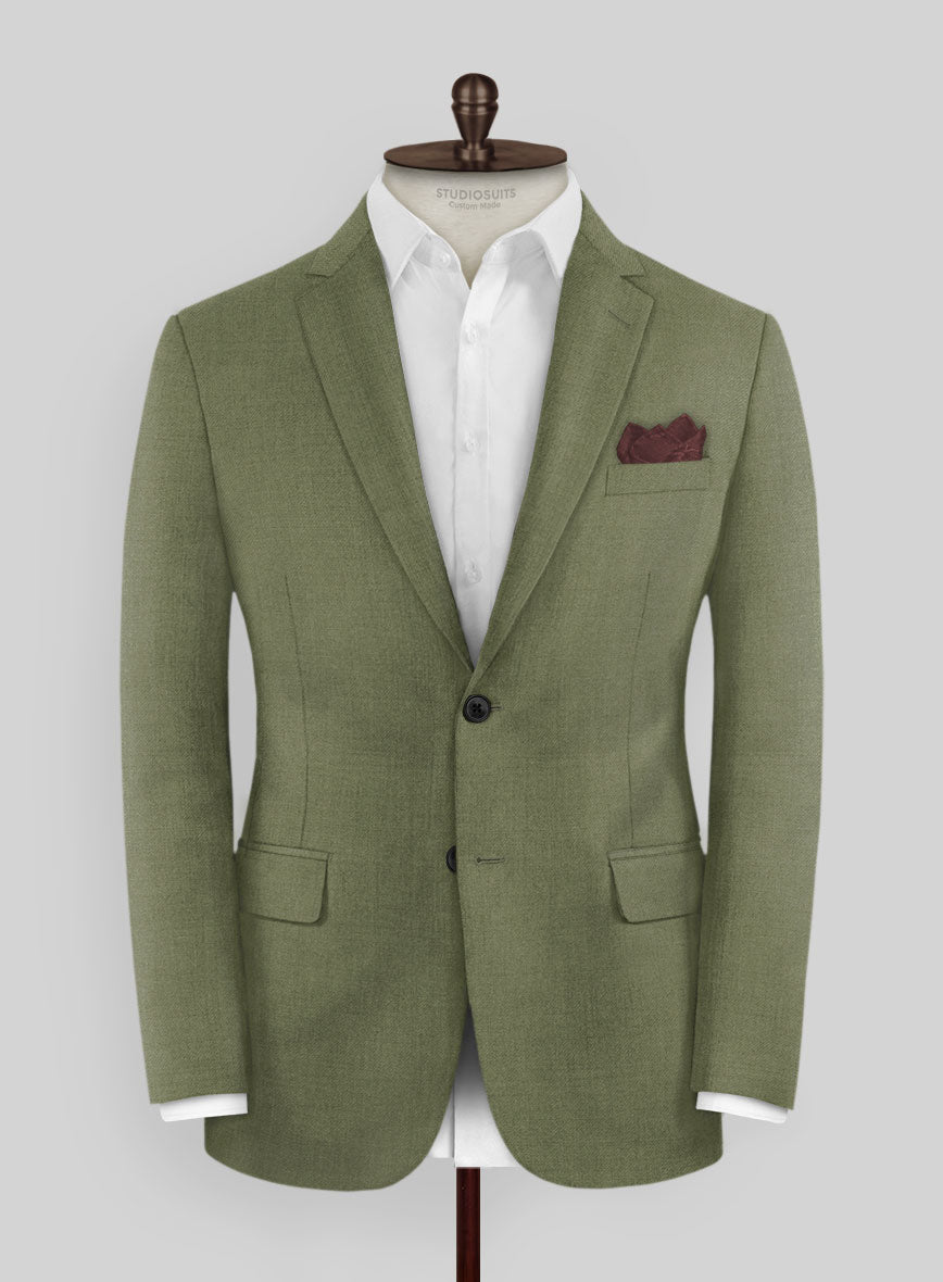 Marco Stretch Moss Green Wool Jacket - StudioSuits