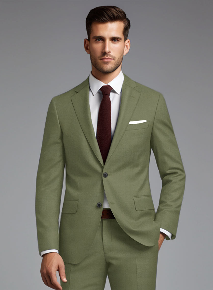 Marco Stretch Moss Green Wool Jacket - StudioSuits