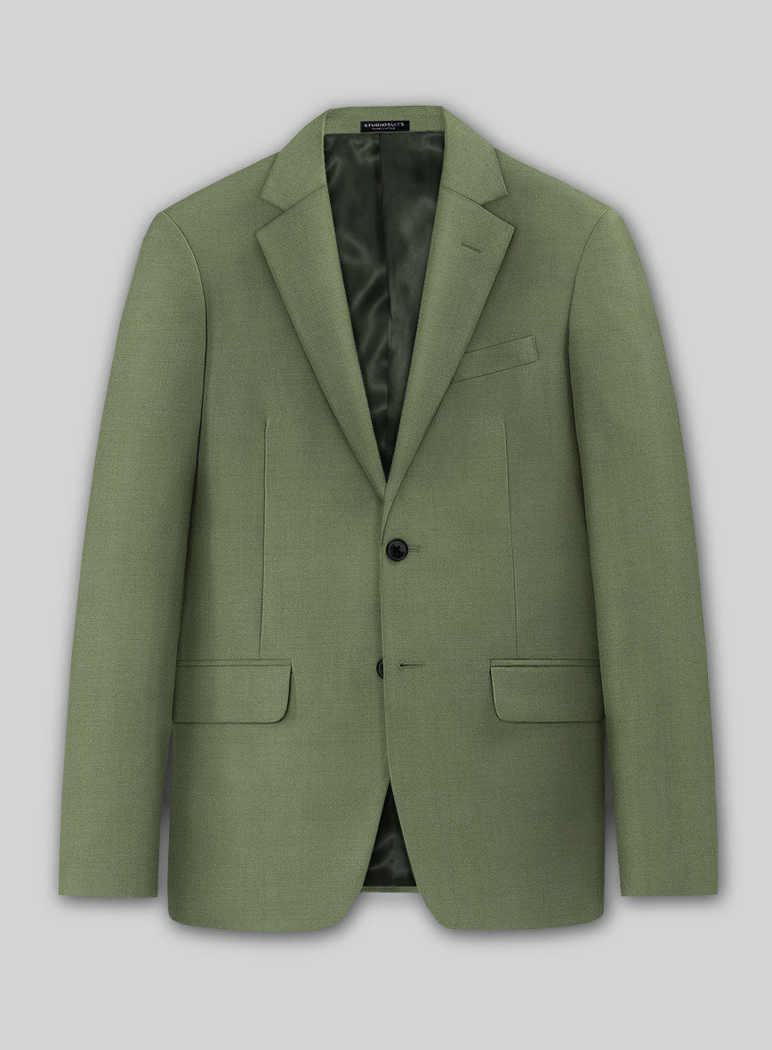 Marco Stretch Moss Green Wool Jacket - StudioSuits