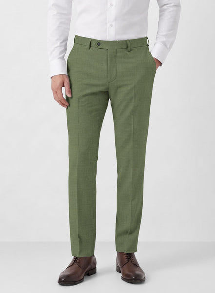 Marco Stretch Moss Green Wool Pants – StudioSuits