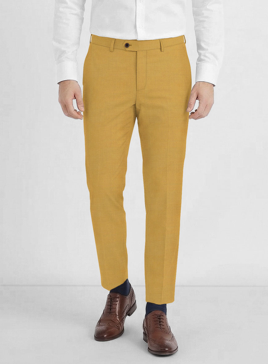 Marco Stretch Mustard Wool Pants - StudioSuits