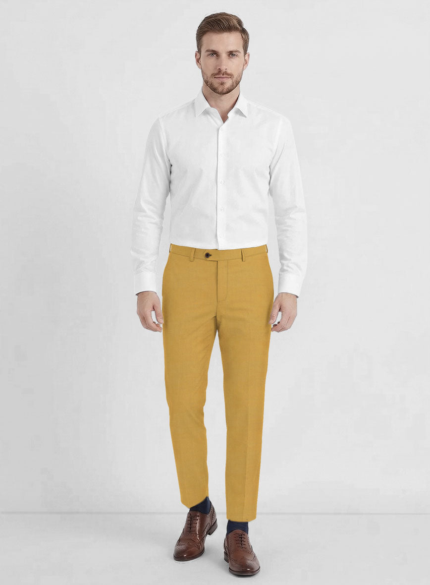 Marco Stretch Mustard Wool Pants - StudioSuits