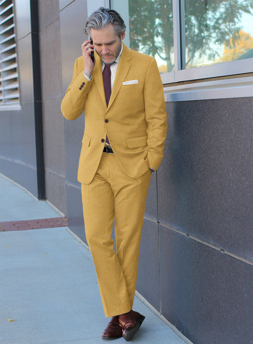 Marco Stretch Mustard Wool Suit - StudioSuits