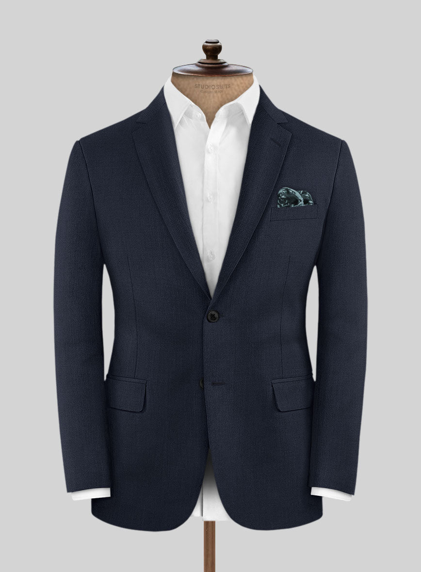 Marco Stretch Navy Blue Wool Jacket - StudioSuits