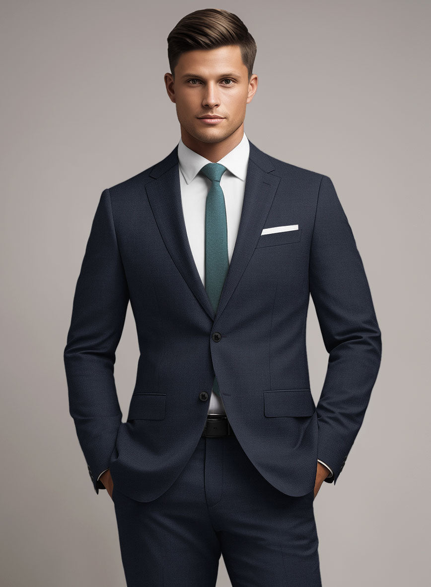 Marco Stretch Navy Blue Wool Jacket - StudioSuits