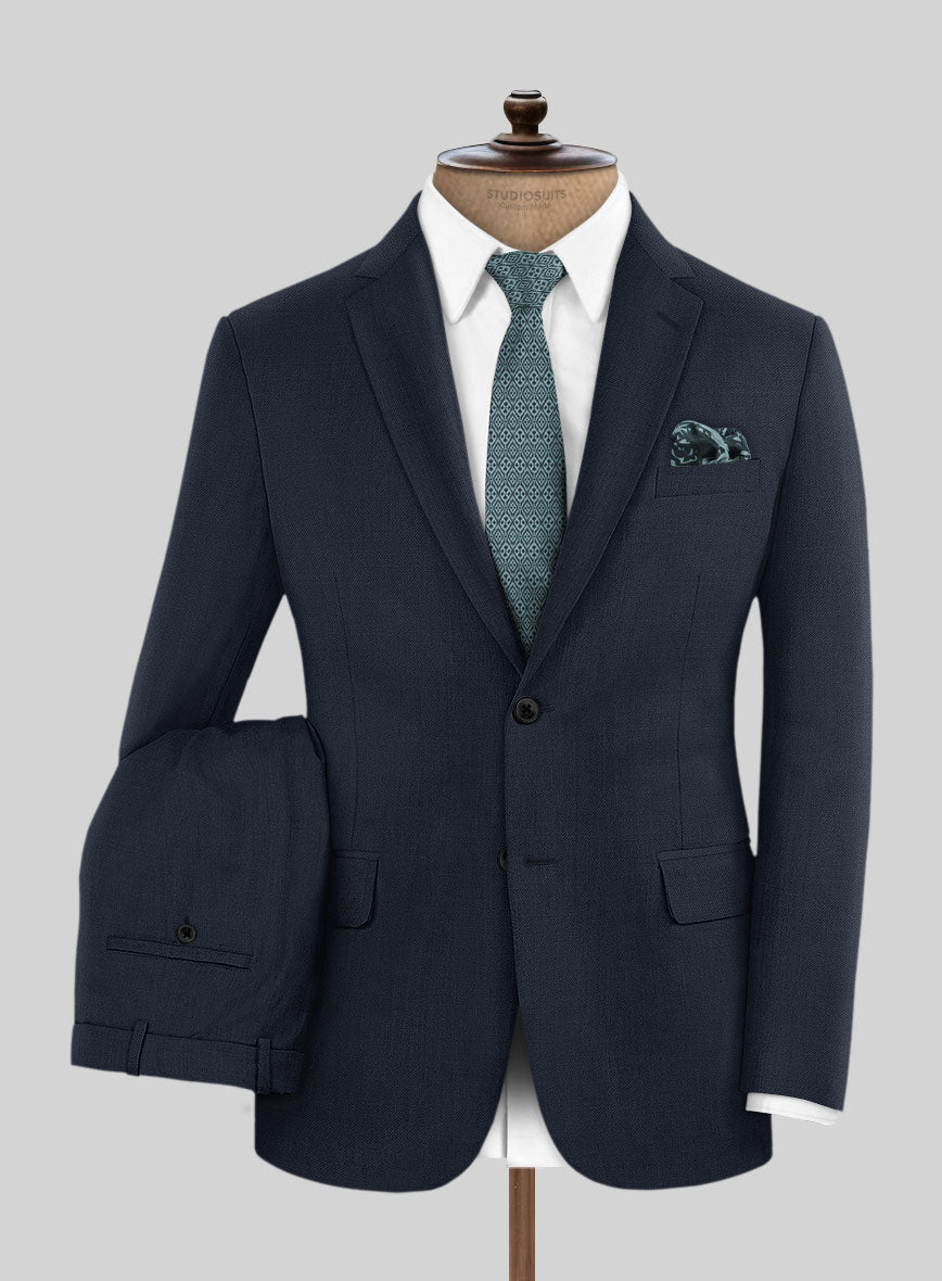 Marco Stretch Navy Blue Wool Suit - StudioSuits