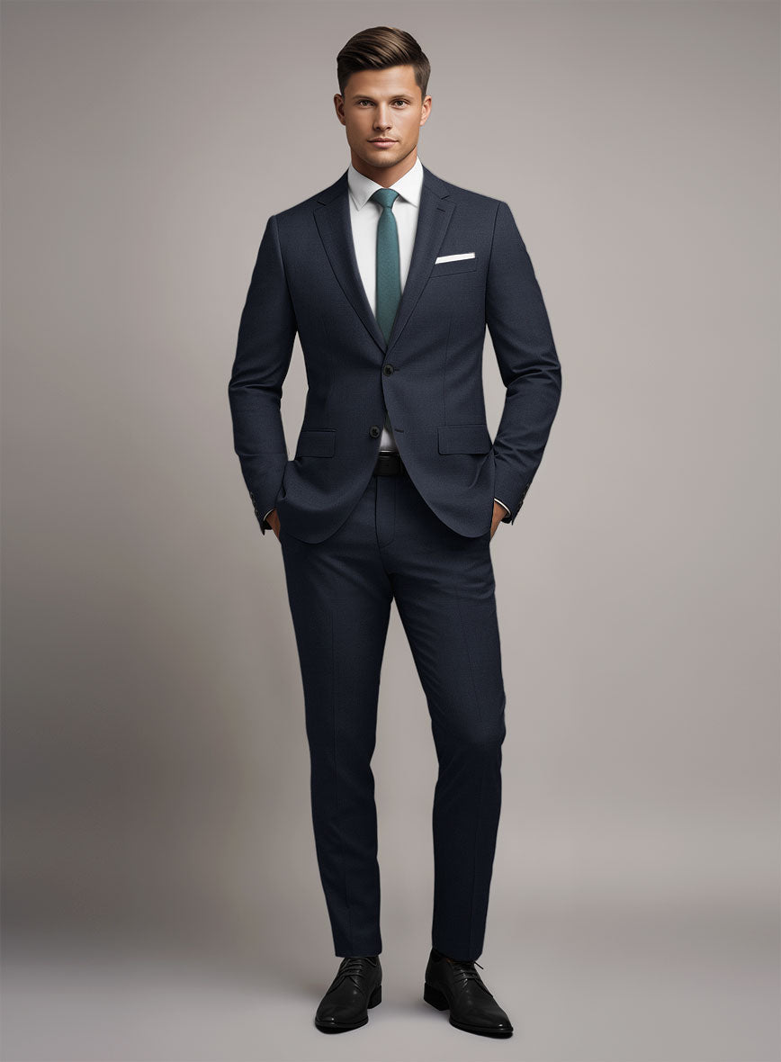 Marco Stretch Navy Blue Wool Suit - StudioSuits