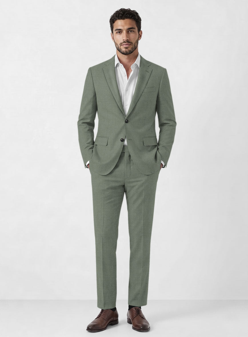 Marco Stretch Oak Green Wool Suit - StudioSuits