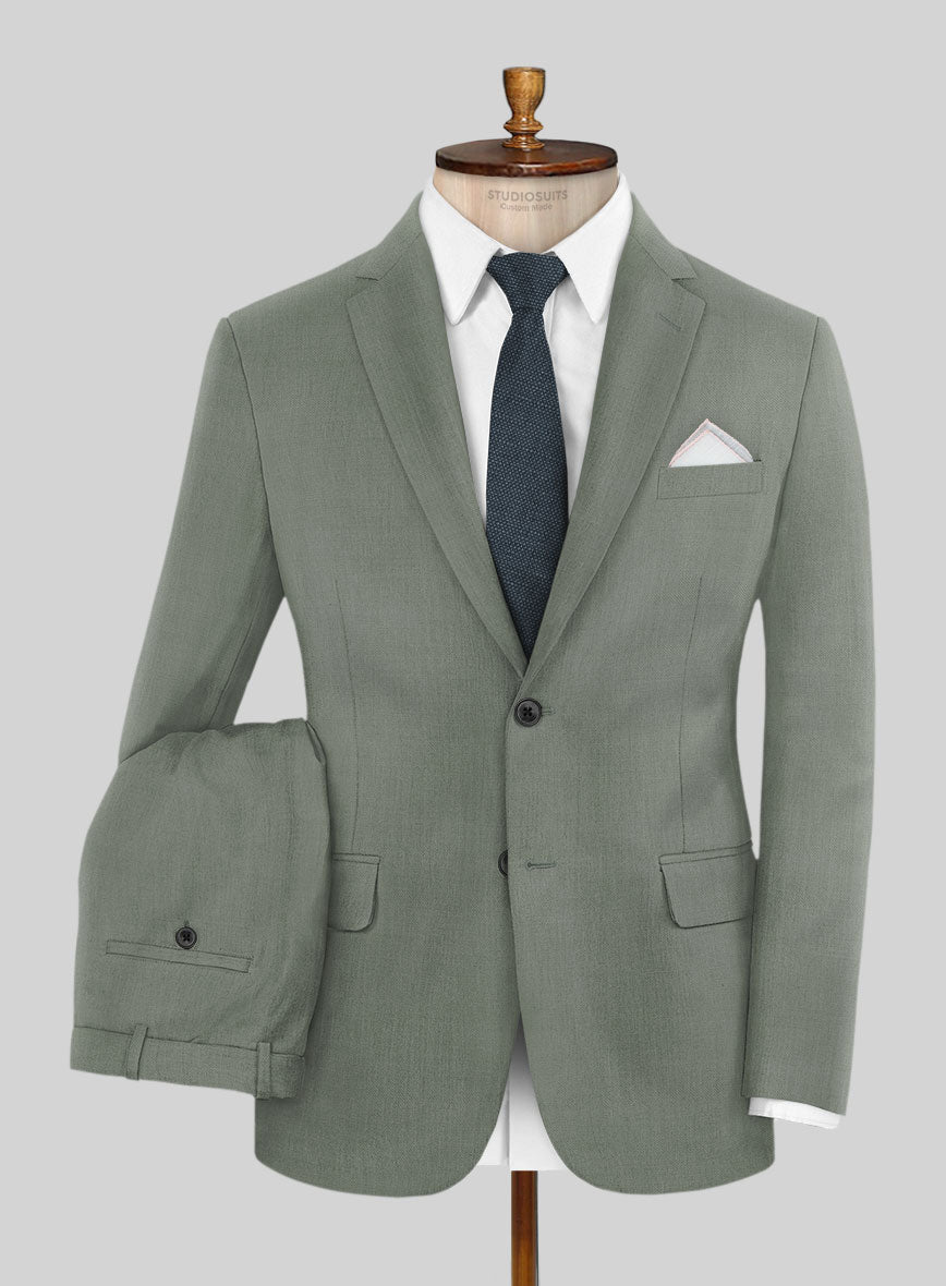 Marco Stretch Oak Green Wool Suit - StudioSuits