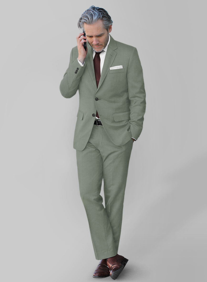 Marco Stretch Oak Green Wool Suit - StudioSuits