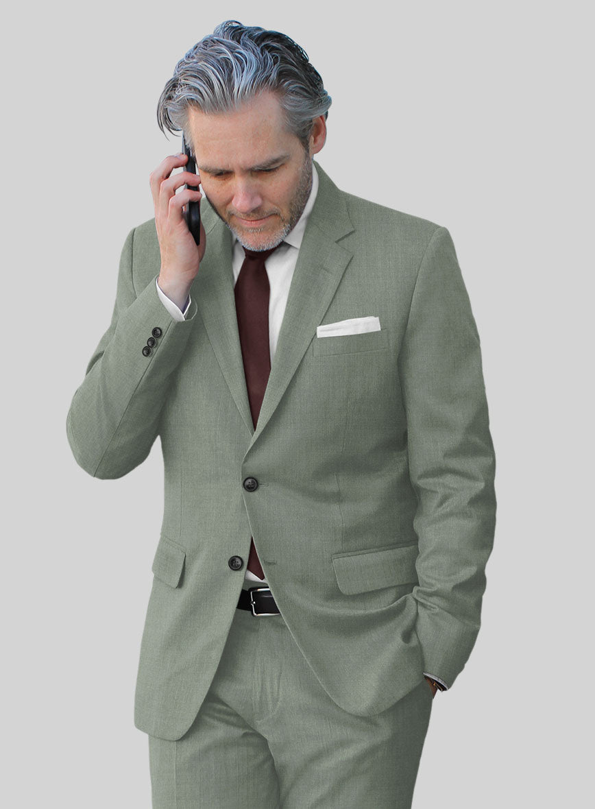 Marco Stretch Oak Green Wool Suit - StudioSuits