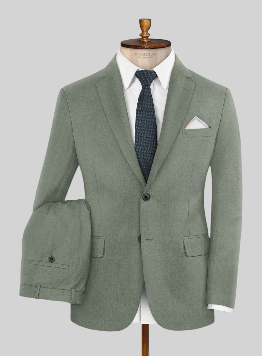 Marco Stretch Oak Green Wool Suit - StudioSuits