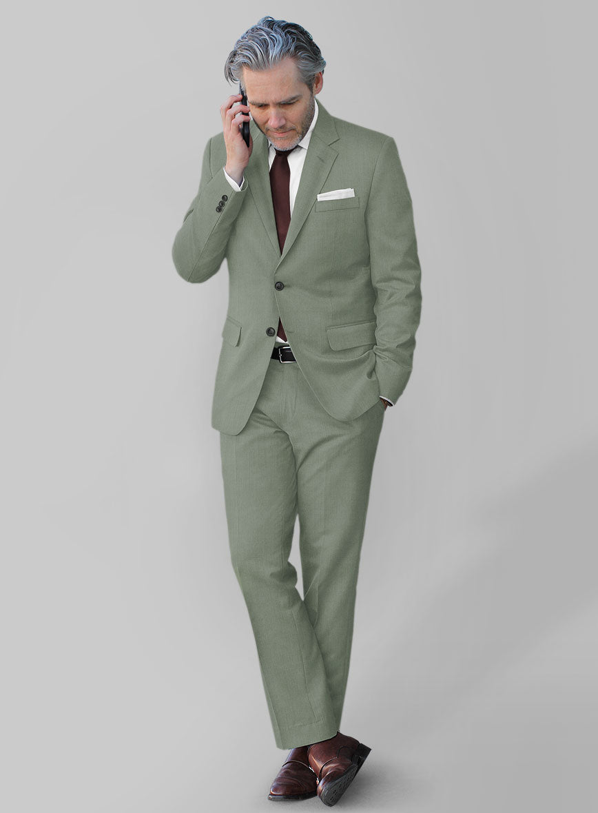 Marco Stretch Oak Green Wool Suit - StudioSuits
