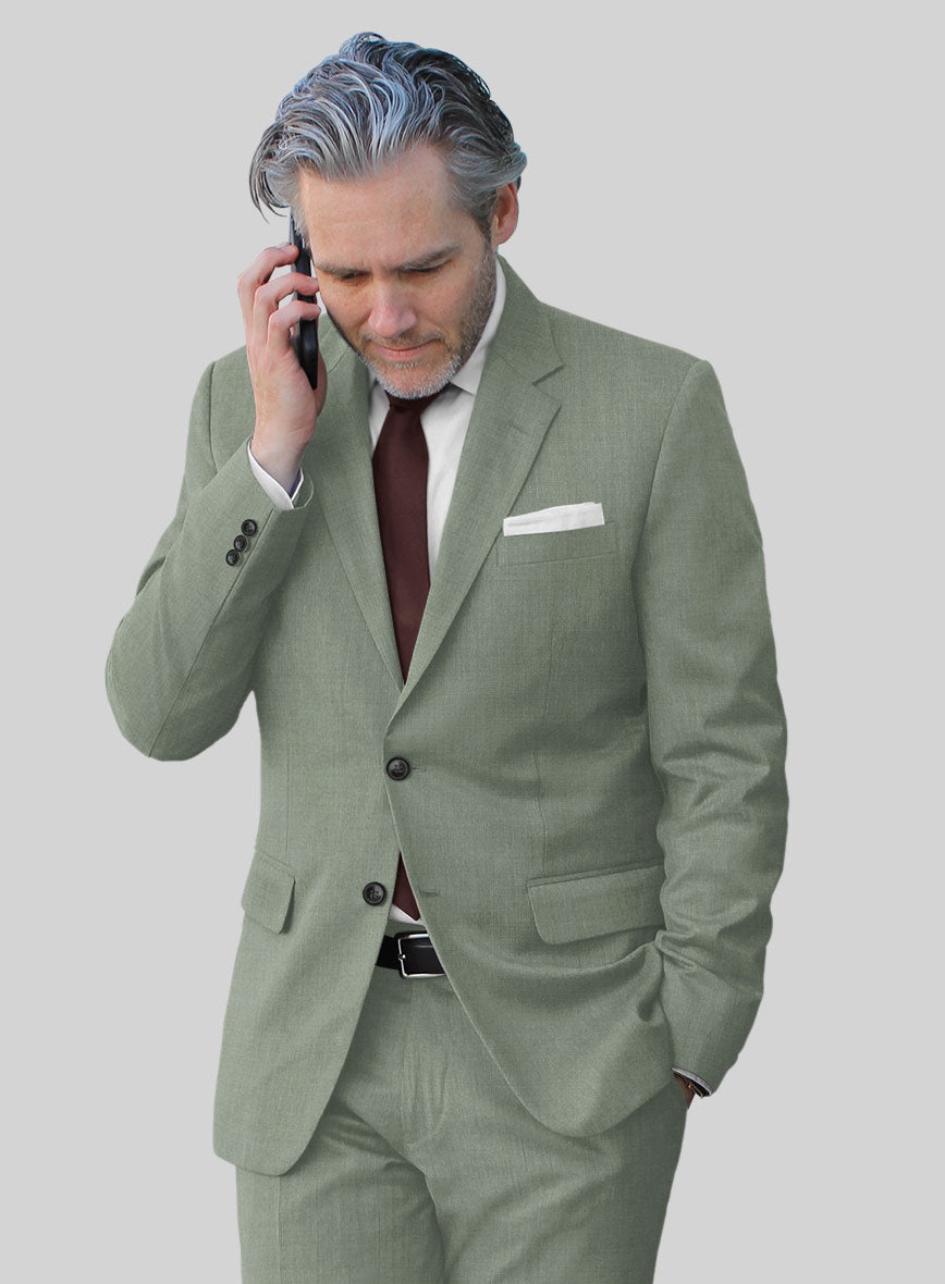 Marco Stretch Oak Green Wool Suit - StudioSuits