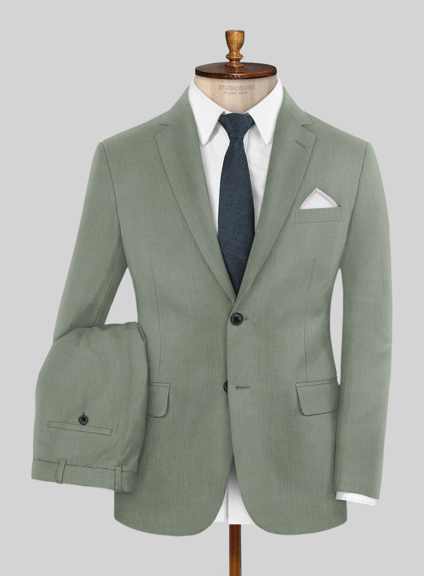 Marco Stretch Oak Green Wool Suit - StudioSuits