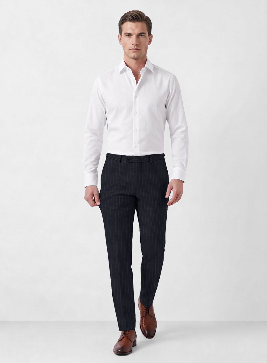 Marco Stretch Orencio Pinstripe Wool Pants - StudioSuits