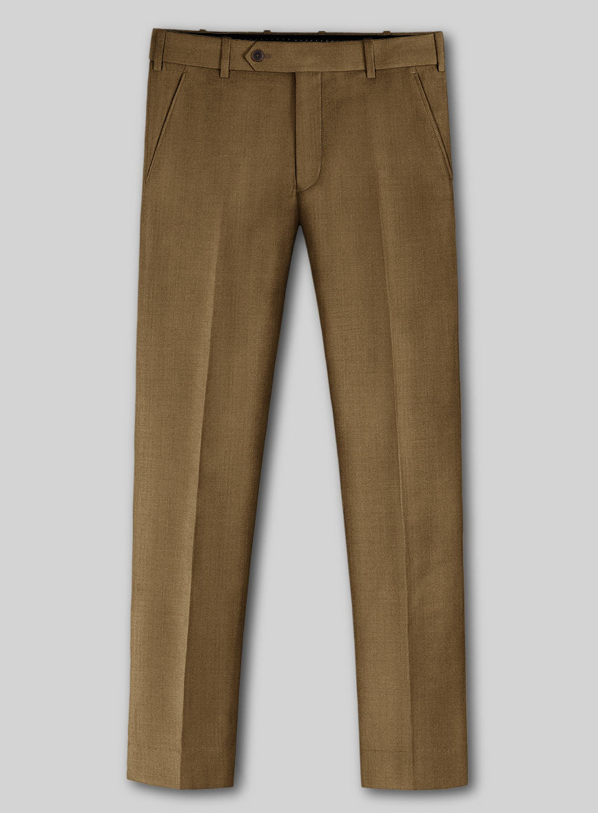 Marco Stretch Otter Brown Wool Pants - StudioSuits