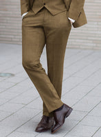 Marco Stretch Otter Brown Wool Pants - StudioSuits