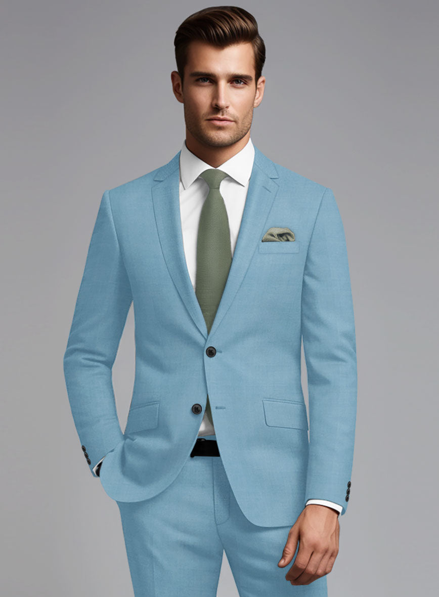 Marco Stretch Pastel Blue Wool Jacket - StudioSuits