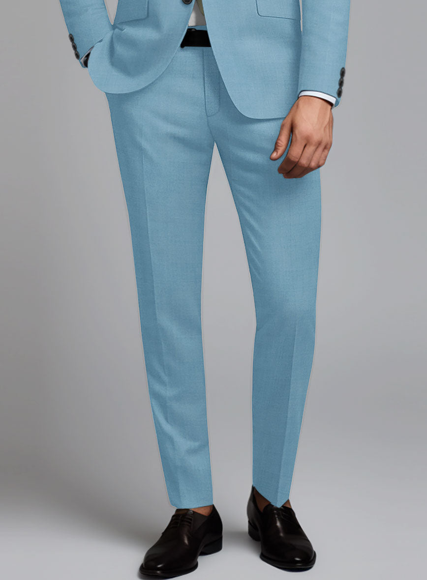 Marco Stretch Pastel Blue Wool Pants – StudioSuits