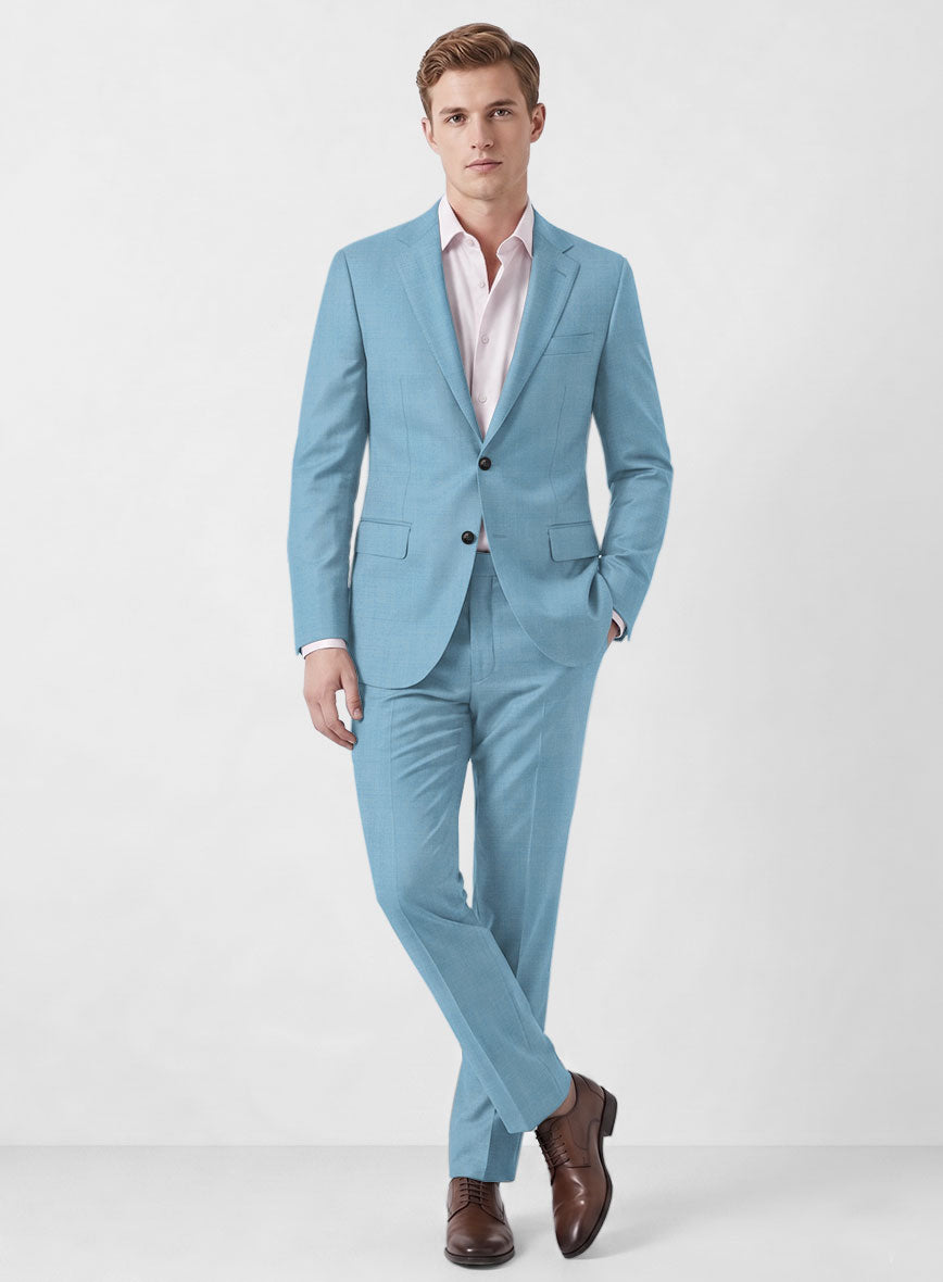 Marco Stretch Pastel Blue Wool Suit - StudioSuits