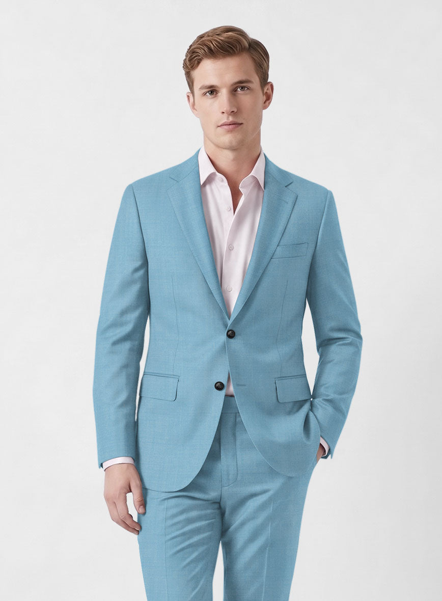 Marco Stretch Pastel Blue Wool Suit - StudioSuits