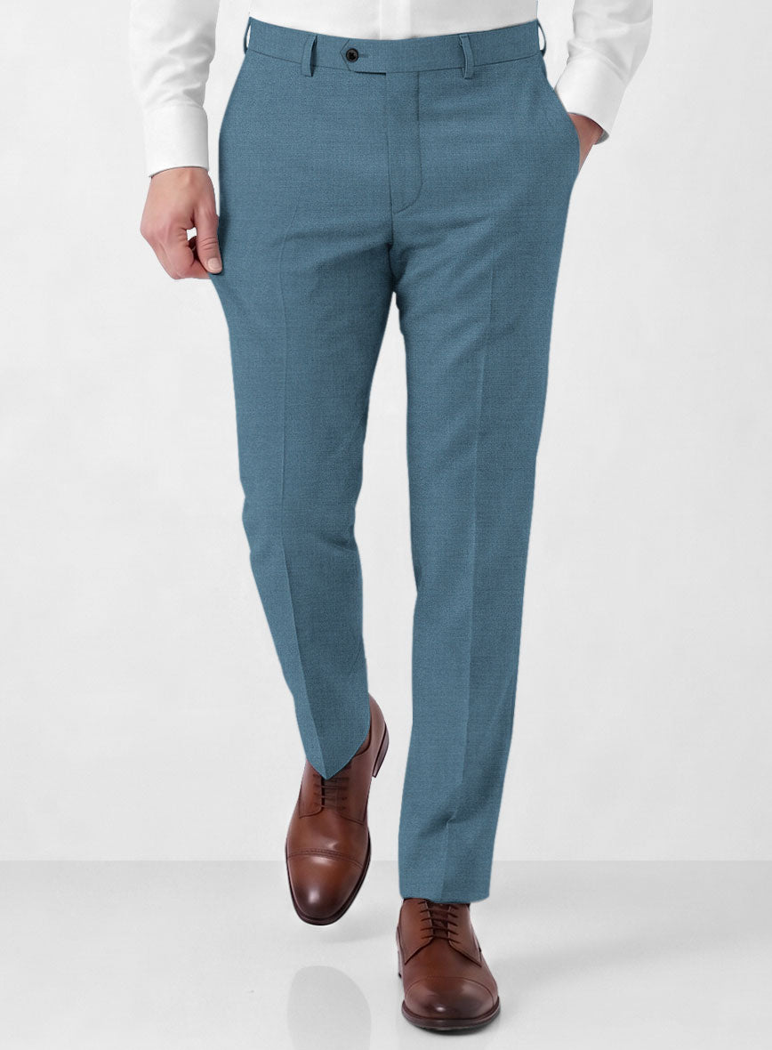 Marco Stretch Rich Blue Wool Pants - StudioSuits