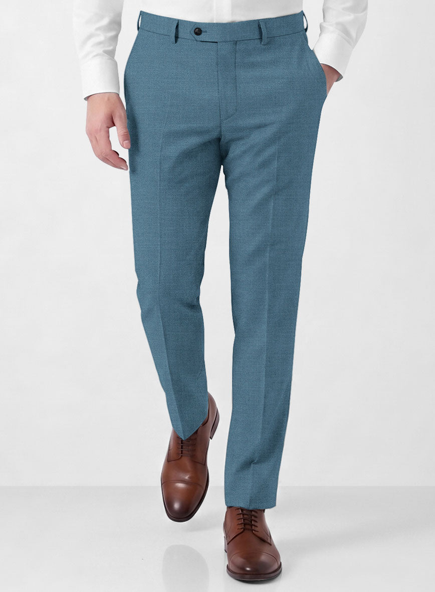 Marco Stretch Rich Blue Wool Pants - StudioSuits