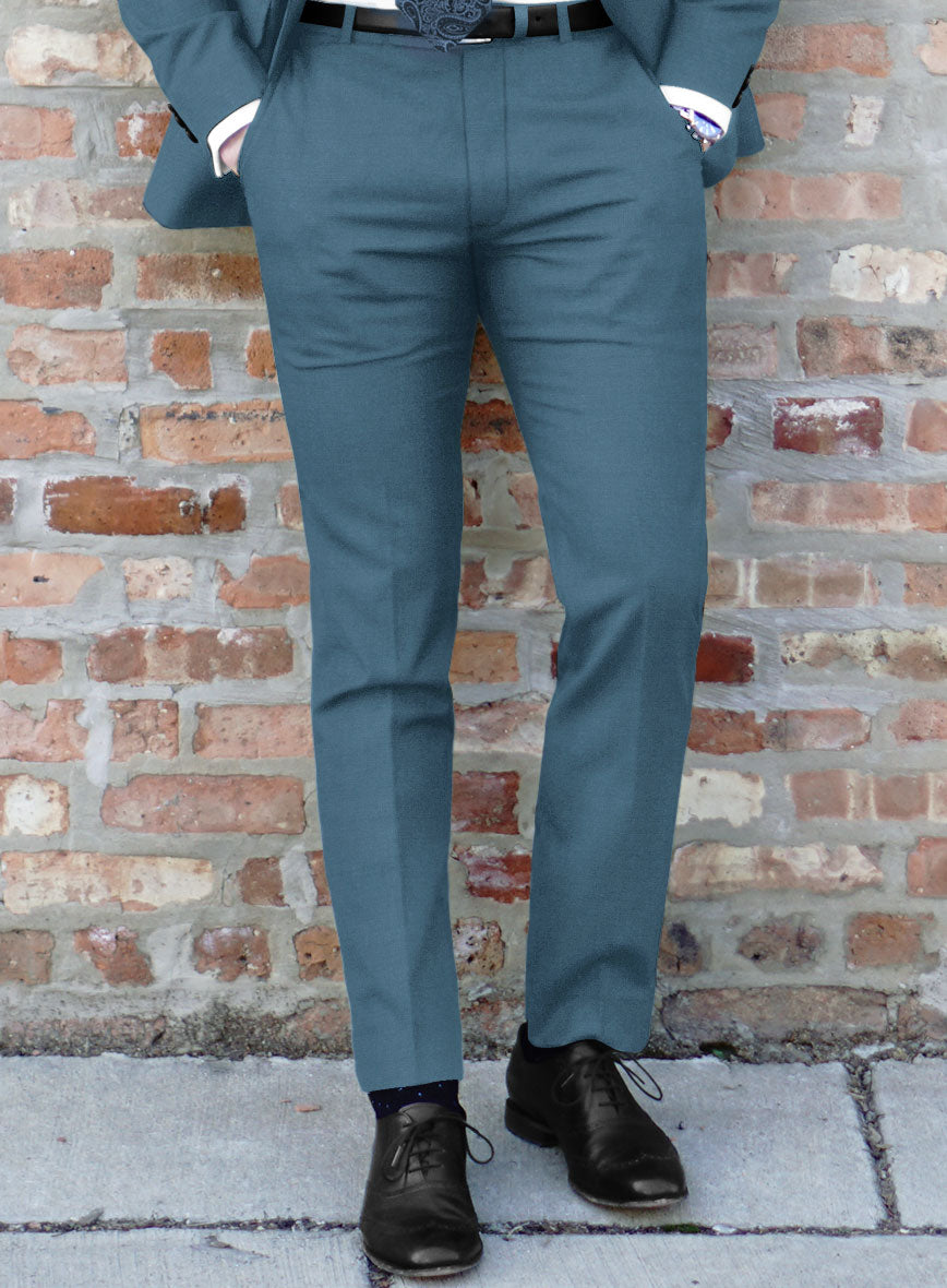 Marco Stretch Rich Blue Wool Pants - StudioSuits